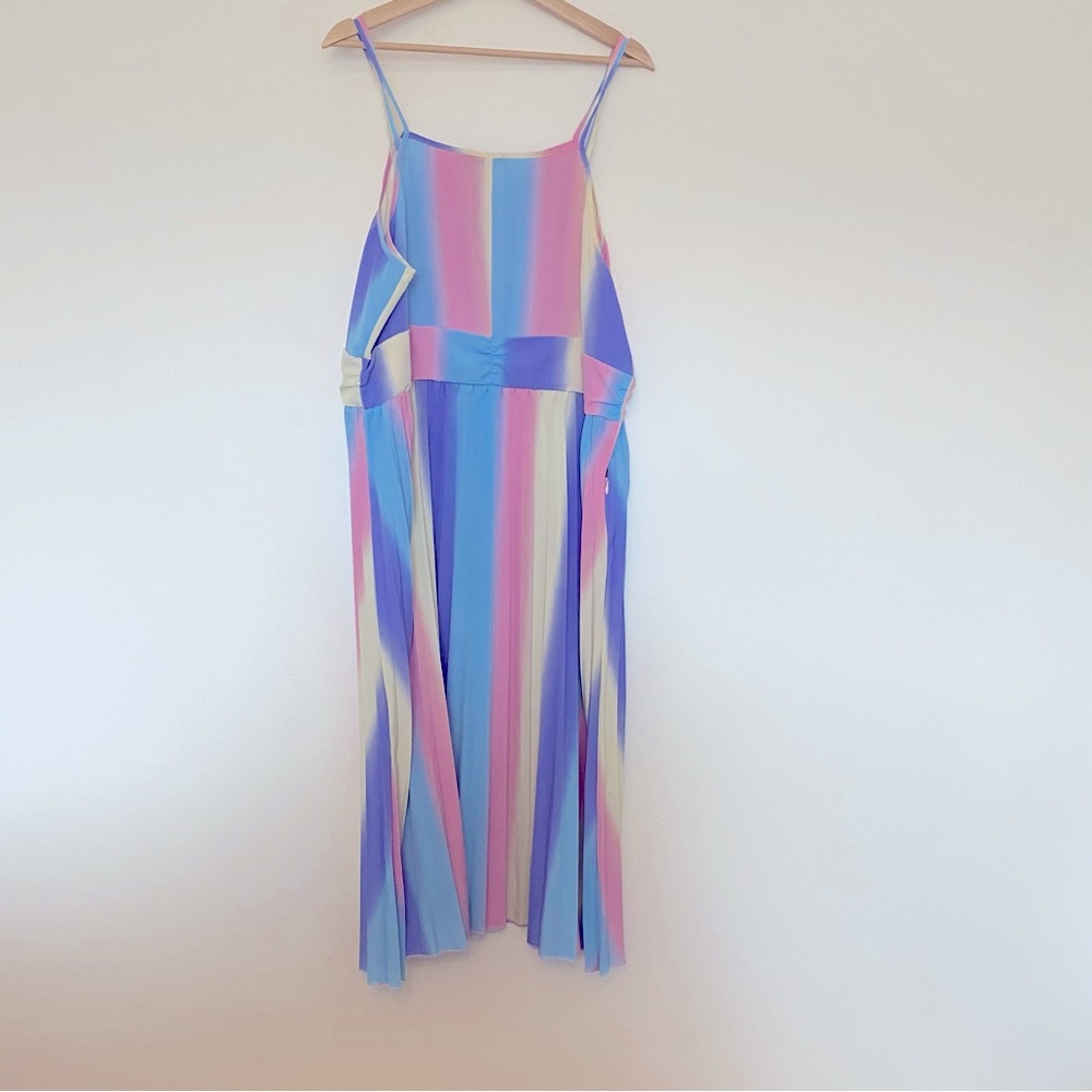 SHEIN Women Ombre Pleated Cami Dress, Size 3XL (18), Pink, Blue, Purple, Yellow - Picture 3 of 7